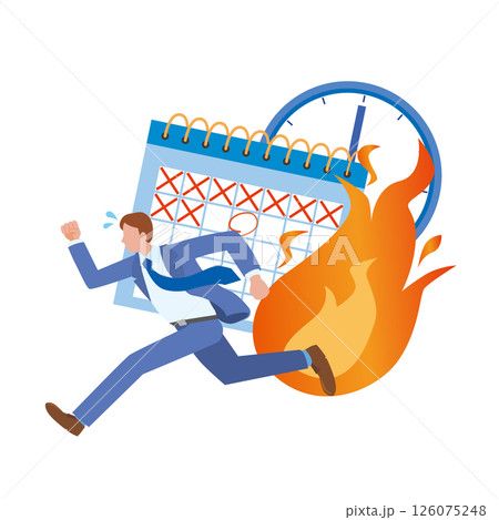 納期に追われる男性 納期に追われる男性 126075248