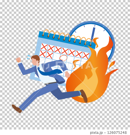 納期に追われる男性 納期に追われる男性 126075248