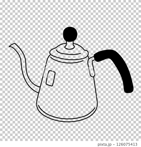 ドリップケトル 線画のイラスト ドリップケトル 線画のイラスト 126075413