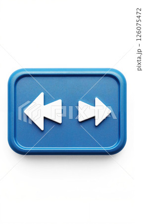 Simple Blue Button UI Element A graphic representation of a simple, rectangular UI button with rounded corners, featuring a subtle 126075472