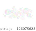 水彩手描きシャボン玉のワンポイント背景イラスト 126075628