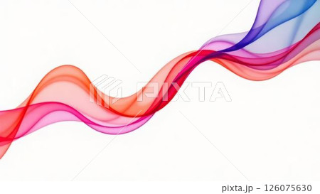 abstract visualization of flowing waves in gradient of vibrant colors, transitioning smoothly from a deep purple to fiery red on white background abstract visualization of flowing waves in gradient of vibrant colors, transitioning smoothly from a deep purple to fiery red on white background 126075630