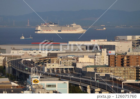 首都高速湾岸線の沖を行く「MSCベリッシマ」 首都高速湾岸線の沖を行く「MSCベリッシマ」 126075760