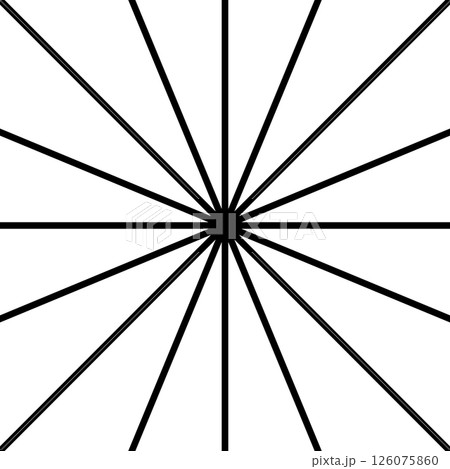Straight radial lines in square shape. Black centric rays isolated on white background. Radiance, explosion or firework pattern. Twinkle or sparkle effect. Vector graphic illustration Straight radial lines in square shape. Black centric rays isolated on white background. Radiance, explosion or firework pattern. Twinkle or sparkle effect. Vector graphic illustration 126075860