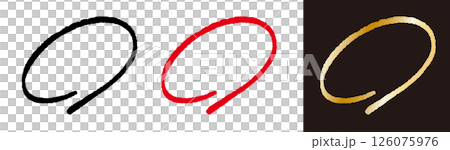 手描きの楕円。落書き風の円。鉛筆で描いた丸のベクターイラスト。 126075976