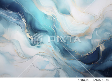 マーブル模様 白 エメラルドグリーン 水色 銀色 マーブル模様 白 エメラルドグリーン 水色 銀色 126076030