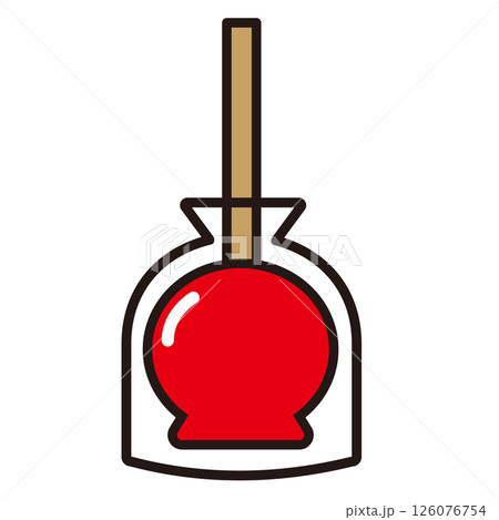 赤いリンゴ飴のイラスト 126076754