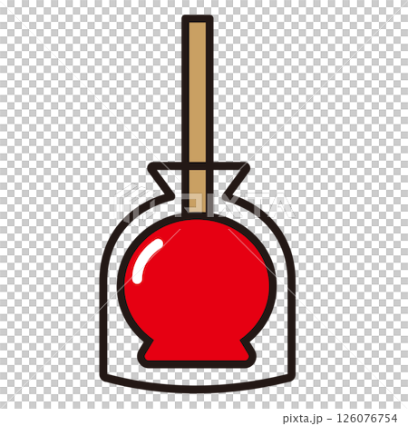 赤いリンゴ飴のイラスト 126076754