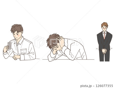 男性の体の不調のイラストセット 126077355