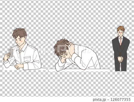 男性の体の不調のイラストセット 126077355