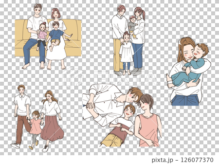一群人們像家人一樣享受歡樂的插圖 一群人們像家人一樣享受歡樂的插圖 126077370