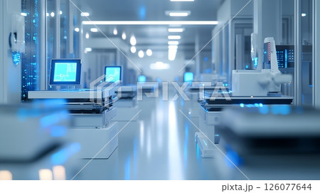 autonomous machines in production, AI-driven factory, seamless automation, robotic assembly, digital systems integration, 126077644