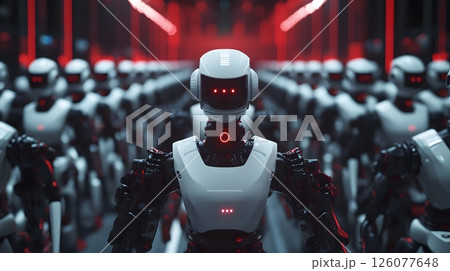 AI-powered factory optimization, machine learning, smart robots, automation technology, efficient manufacturing, 126077648