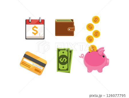 Money icon collection vector design stock illustration 126077795