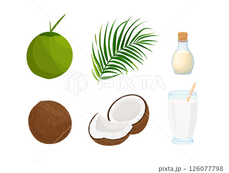 Coconut products stock illustration Coconut products stock illustration 126077798