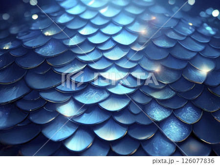キラキラ輝く鱗 青色 水色 キラキラ輝く鱗 青色 水色 126077836