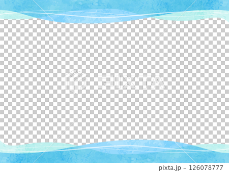 Watercolor sea background frame (tropical, emerald green) 126078777