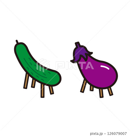 お盆の精霊馬のイラスト 126079007