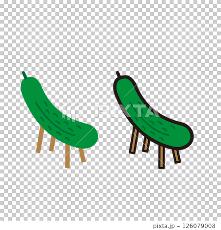 お盆の精霊馬のイラスト　きゅうり 126079008