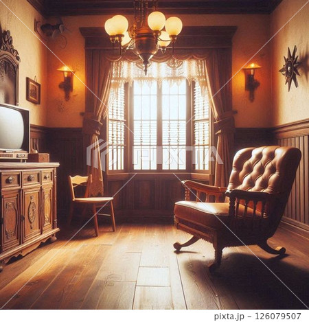アンティークな椅子が置かれた洋室 アンティークな椅子が置かれた洋室 126079507