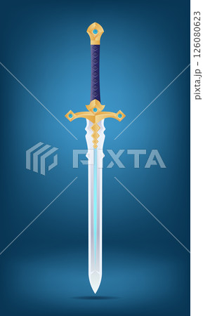 fantasy decorative sword featuring detailed vector illustration fantasy decorative sword featuring detailed vector illustration 126080623