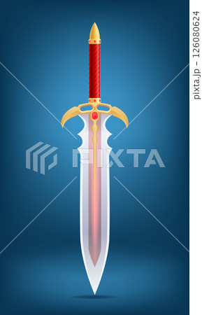 fantasy decorative sword featuring detailed vector illustration fantasy decorative sword featuring detailed vector illustration 126080624