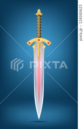 fantasy decorative sword featuring detailed vector illustration 126080625