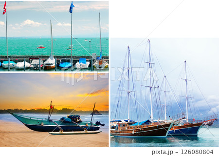 Pleasure yachts and fishing vessels. 126080804