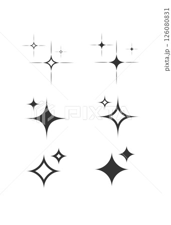 Sparkle star icons on white background 126080831