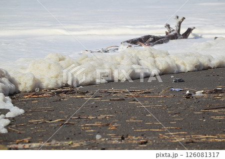 桂浜に打ち寄せる波 126081317