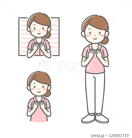 優しい表情で見守る女性看護師のベクターイラスト素材 126081719