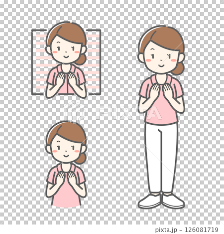 優しい表情で見守る女性看護師のベクターイラスト素材 126081719