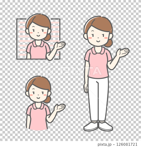 女護士給予指導的向量插圖 126081721