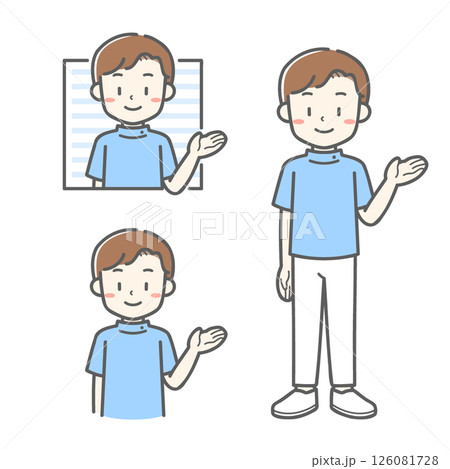 案内をする男性看護師のベクターイラスト素材 126081728