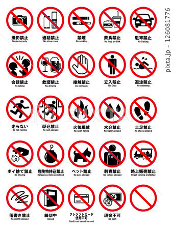 ○○禁止　アイコン・表示セット 126081776
