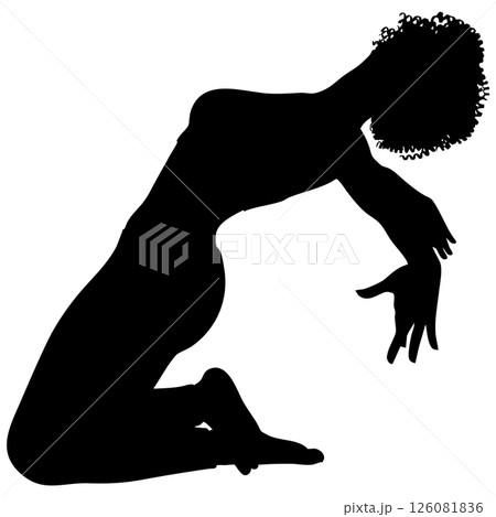 Silhouette of woman practice modern dance 126081836