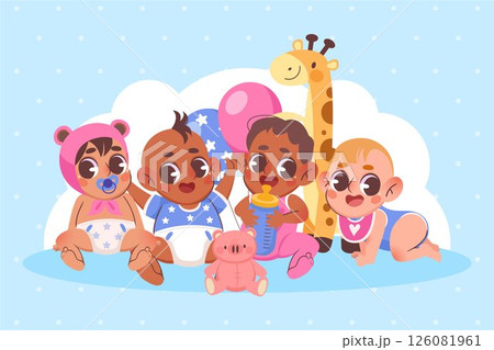 Cute babies Background 126081961
