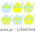 黄色と水色のポップなかき氷セット 126082004