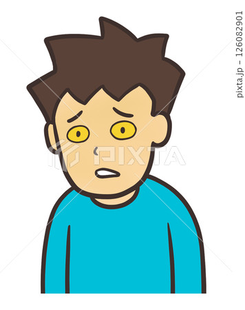 黄疸で苦しむ黄色い顔の男性 126082901