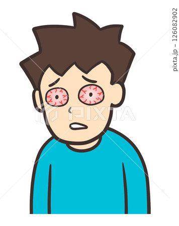 充血した赤い目の男性 126082902