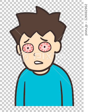 充血した赤い目の男性 126082902