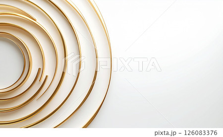 ゴールドの円形ラインが重なるモダンな背景 ゴールドの円形ラインが重なるモダンな背景 126083376
