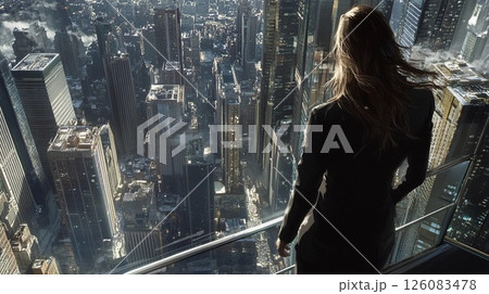 窓の外を眺めるビジネスマン 窓の外を眺めるビジネスマン 126083478