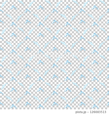 Two dolphins watercolor seamless pattern isolated on white. Hand-drawn blue monochromatic clip art perfect for notebooks, wrapping paper, wallpaper, tote bags, cards, eco, tourism, room decor and 126083513