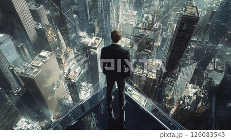 オフィス街を見下ろすビジネスマン 126083543