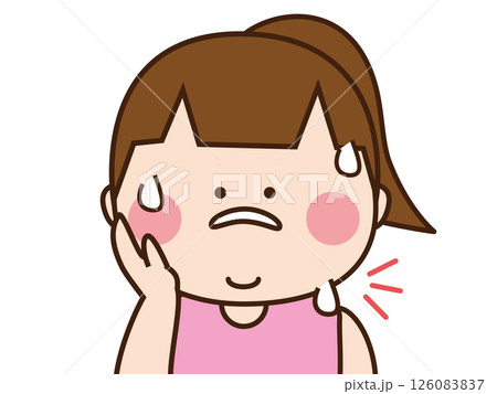 二重顎に焦る女 二重顎に焦る女 126083837