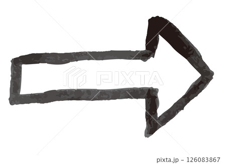 手描きの矢印。筆のブラシ。落書き風のベクターイラスト。 126083867