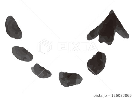 手描きの矢印。筆のブラシ。落書き風のベクターイラスト。 126083869