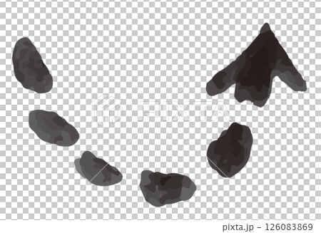 手描きの矢印。筆のブラシ。落書き風のベクターイラスト。 126083869