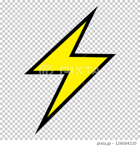 白色背景下閃電的簡單而平面的插圖 126084220